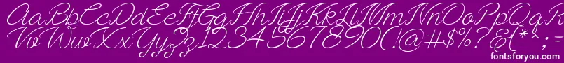 Ayla script Free Demo Font – White Fonts on Purple Background