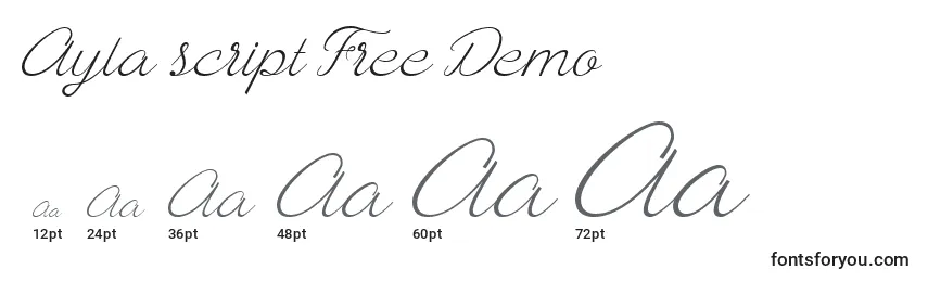 Tamaños de fuente Ayla script Free Demo (120373)