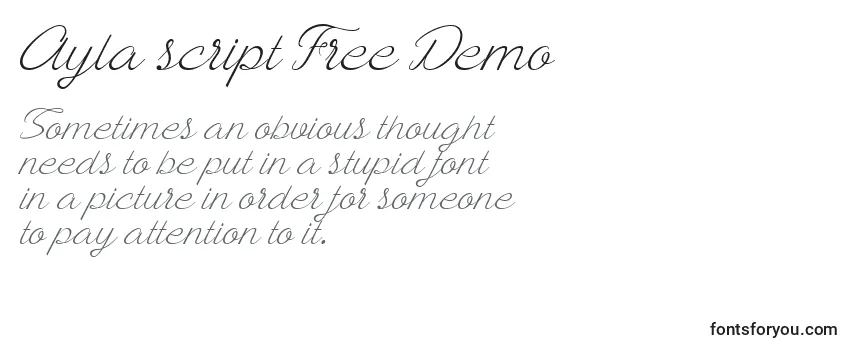 Review of the Ayla script Free Demo (120373) Font