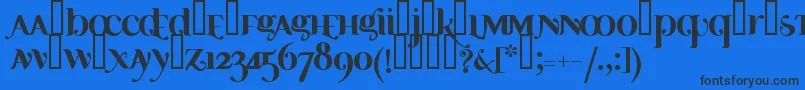 AYOSB   -Schriftart – Schwarze Schriften auf blauem Hintergrund