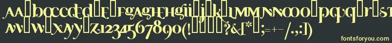フォントAYOSB    – 黒い背景に黄色の文字