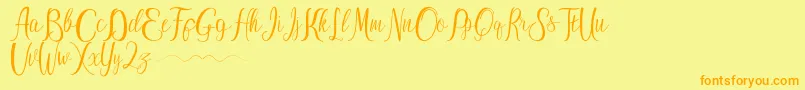 ayu widya Font – Orange Fonts on Yellow Background