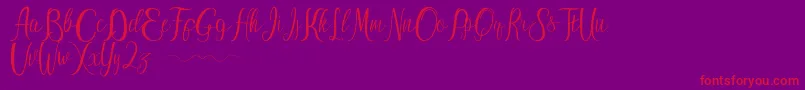 ayu widya Font – Red Fonts on Purple Background