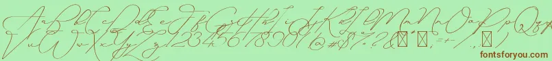 Ayudisha Free Version Font – Brown Fonts on Green Background