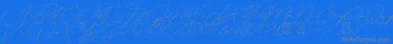 Ayudisha Free Version Font – Gray Fonts on Blue Background