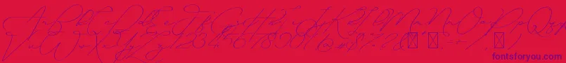 Ayudisha Free Version Font – Purple Fonts on Red Background