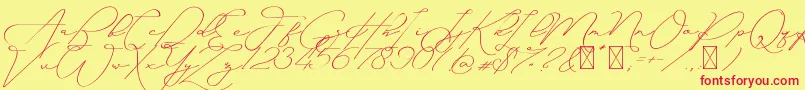 Ayudisha Free Version Font – Red Fonts on Yellow Background