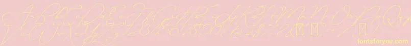 Ayudisha Free Version Font – Yellow Fonts on Pink Background