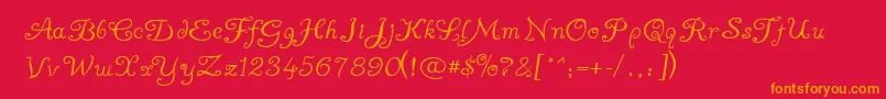 AYUMA    Font – Orange Fonts on Red Background