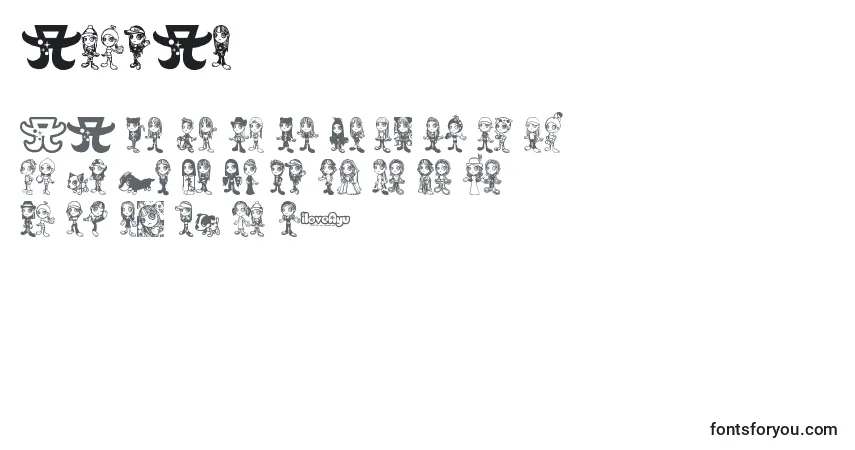 Schriftart Ayupan – Alphabet, Zahlen, spezielle Symbole