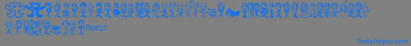 ayupan-Schriftart – Blaue Schriften auf grauem Hintergrund