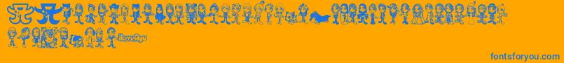 ayupan Font – Blue Fonts on Orange Background