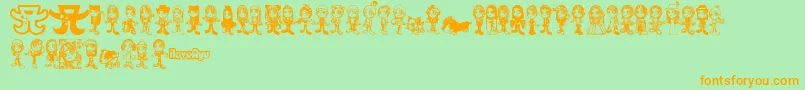 ayupan Font – Orange Fonts on Green Background