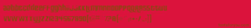 Fonte Pricedowngaunt – fontes marrons em um fundo vermelho