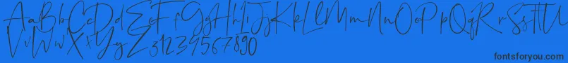 Ayustina Font – Black Fonts on Blue Background