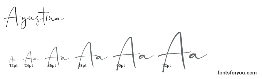Размеры шрифта Ayustina