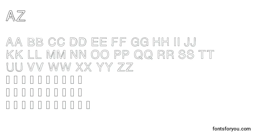 A fonte AZ – alfabeto, números, caracteres especiais