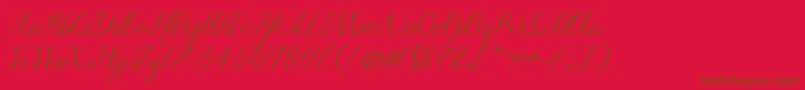 Azkadina Dafont Font – Brown Fonts on Red Background