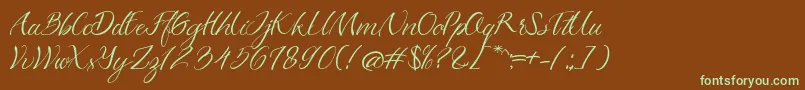 Azkadina Dafont Font – Green Fonts on Brown Background