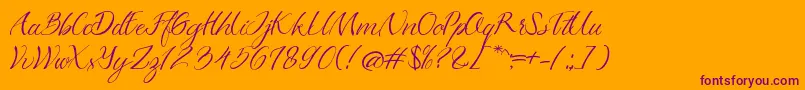 Azkadina Dafont Font – Purple Fonts on Orange Background