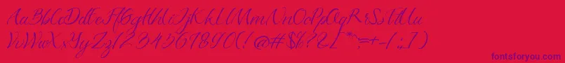Azkadina Dafont Font – Purple Fonts on Red Background