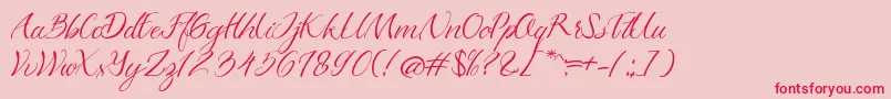 Azkadina Dafont Font – Red Fonts on Pink Background