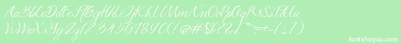 Azkadina Dafont Font – White Fonts on Green Background