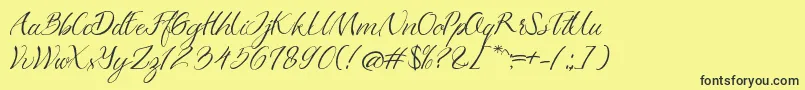 Azkadina Dafont Font – Black Fonts on Yellow Background