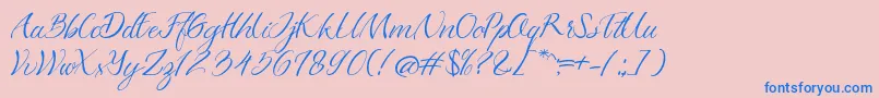 Azkadina Dafont Font – Blue Fonts on Pink Background