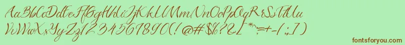 Azkadina Dafont Font – Brown Fonts on Green Background