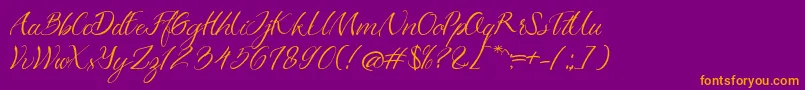 Azkadina Dafont Font – Orange Fonts on Purple Background
