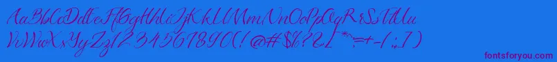 Azkadina Dafont Font – Purple Fonts on Blue Background