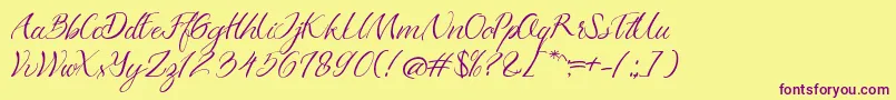 Azkadina Dafont Font – Purple Fonts on Yellow Background