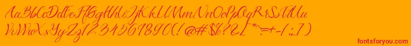 Azkadina Dafont Font – Red Fonts on Orange Background