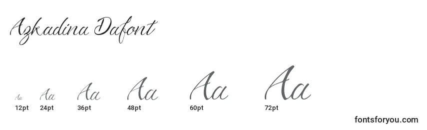 Размеры шрифта Azkadina Dafont (120384)