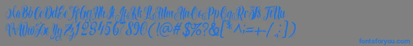 Шрифт Azkanio Script – синие шрифты на сером фоне