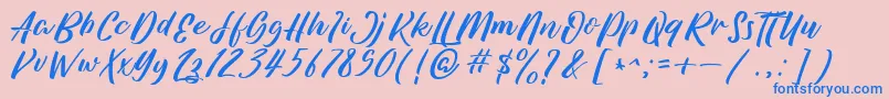 Azkasia Demo Font – Blue Fonts on Pink Background