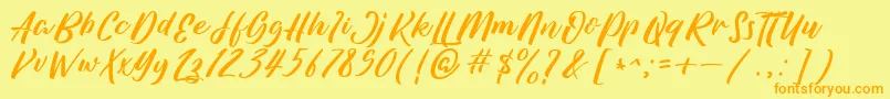 Azkasia Demo Font – Orange Fonts on Yellow Background