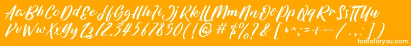 Azkasia Demo-Schriftart – Weiße Schriften auf orangefarbenem Hintergrund