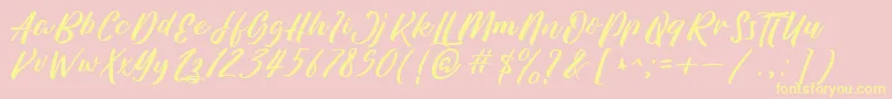 Azkasia Demo Font – Yellow Fonts on Pink Background