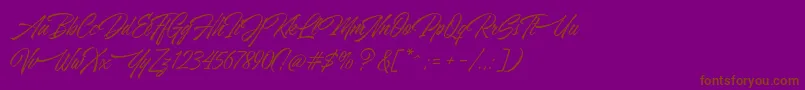 Azkia demo-Schriftart – Braune Schriften auf violettem Hintergrund