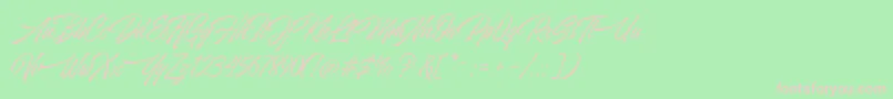 Azkia demo Font – Pink Fonts on Green Background