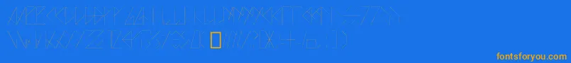 AZO   FONTE-Schriftart – Orangefarbene Schriften auf blauem Hintergrund