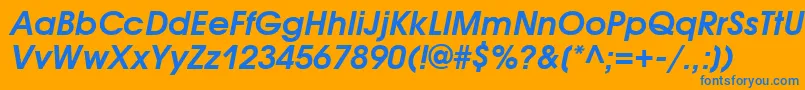 AvantgardegothicettBolditalic Font – Blue Fonts on Orange Background