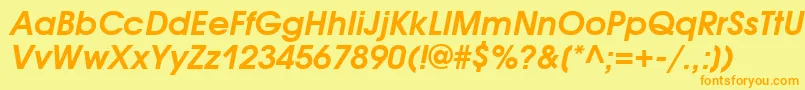 AvantgardegothicettBolditalic Font – Orange Fonts on Yellow Background