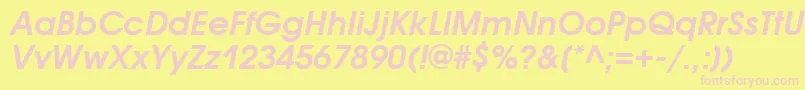 AvantgardegothicettBolditalic Font – Pink Fonts on Yellow Background