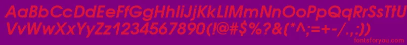 AvantgardegothicettBolditalic Font – Red Fonts on Purple Background