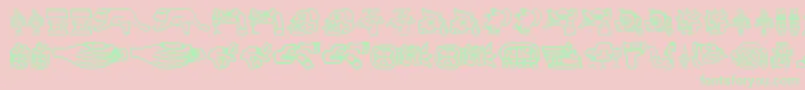 AZTEC    Font – Green Fonts on Pink Background