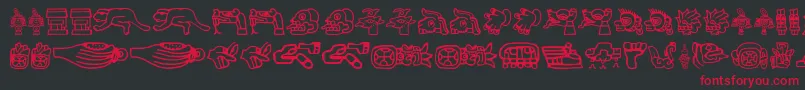 AZTEC    Font – Red Fonts on Black Background