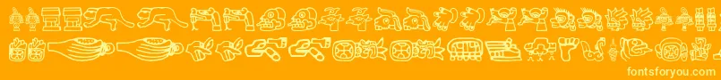 More about AZTEC Font AZTEC Font – Yellow Fonts on Orange Background